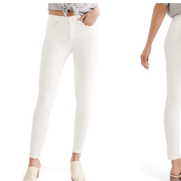 madewell 9 inch high rise skinny white
